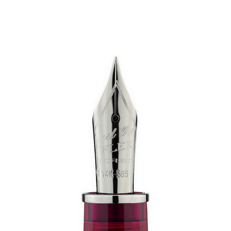 SCRIBO Feel Ombre Magenta 14k Flexible Nib Ruthenium. Limited Edition