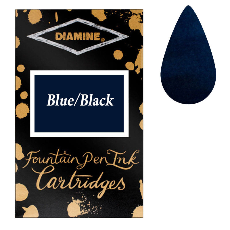 Diamine Cartridges Blue Black Ink, Pack of 18