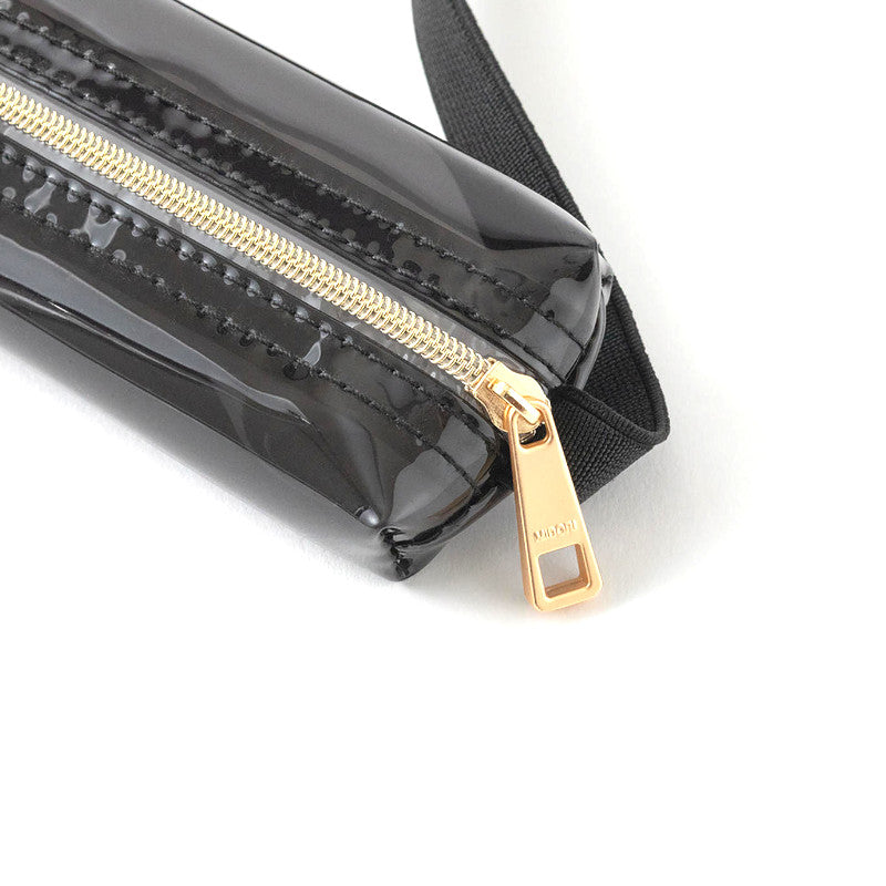 Midori Book Band Pen Case. Clear-Black