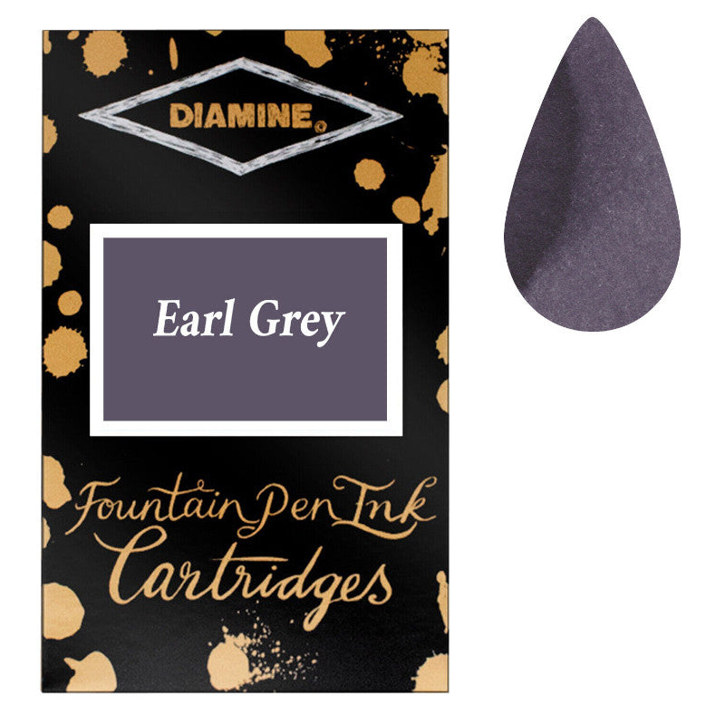 Diamine Cartridges Early Grey Ink, Pack of 18