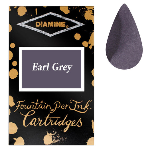 Cartuchos de tinta Diamine gris temprano, paquete de 18