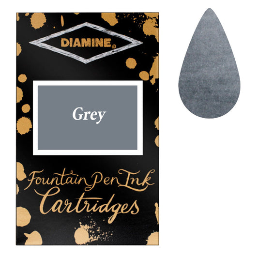 Cartuchos de tinta gris Diamine, paquete de 18