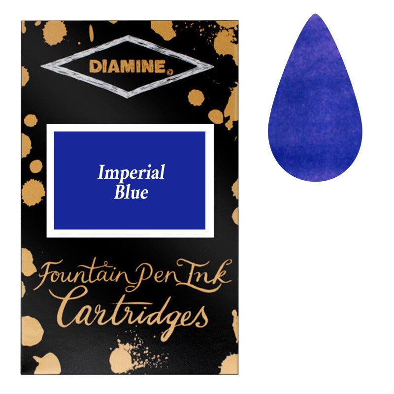 Diamine Cartridges Imperial Blue Ink, Pack of 18