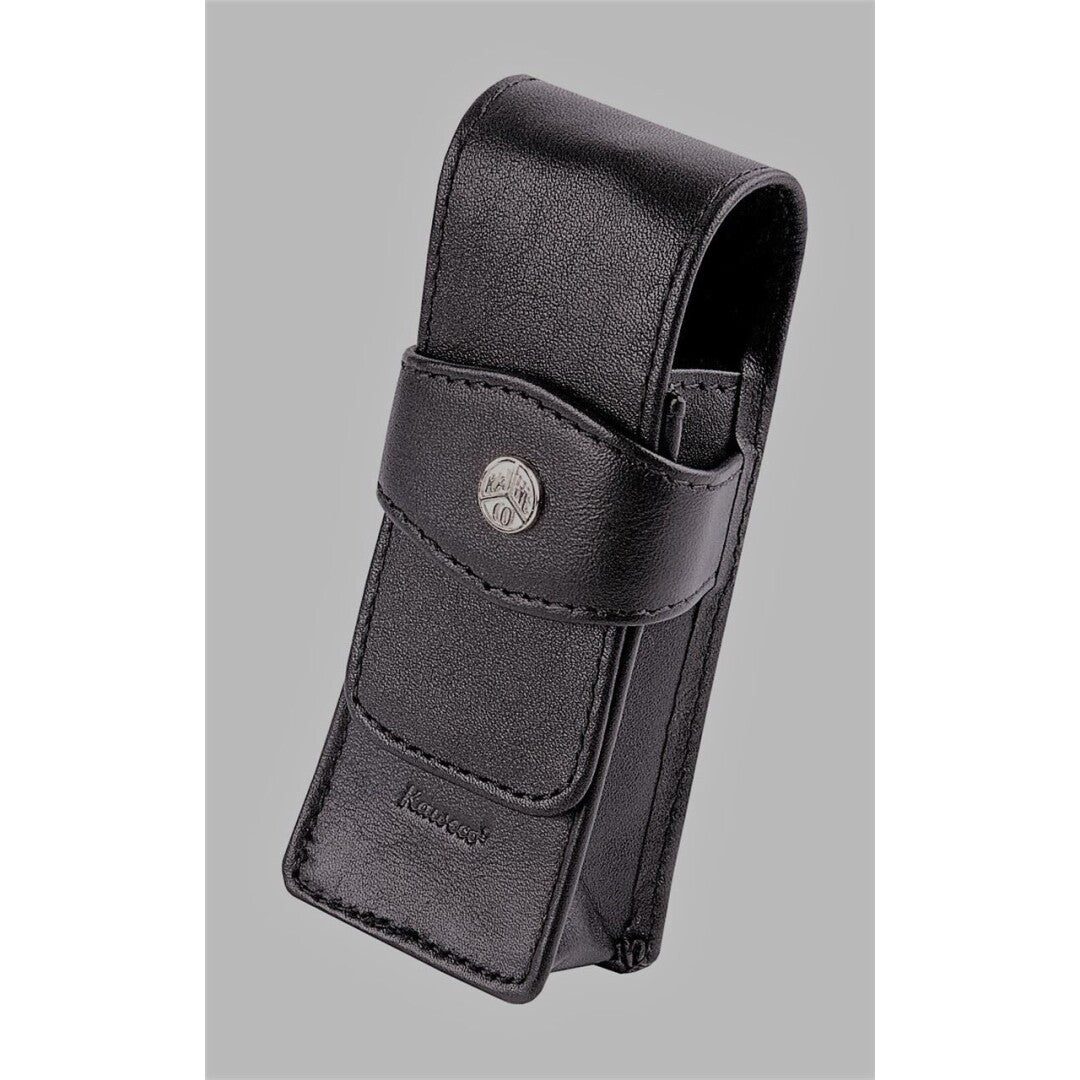 Kaweco leather SHORT  double pen case, Black