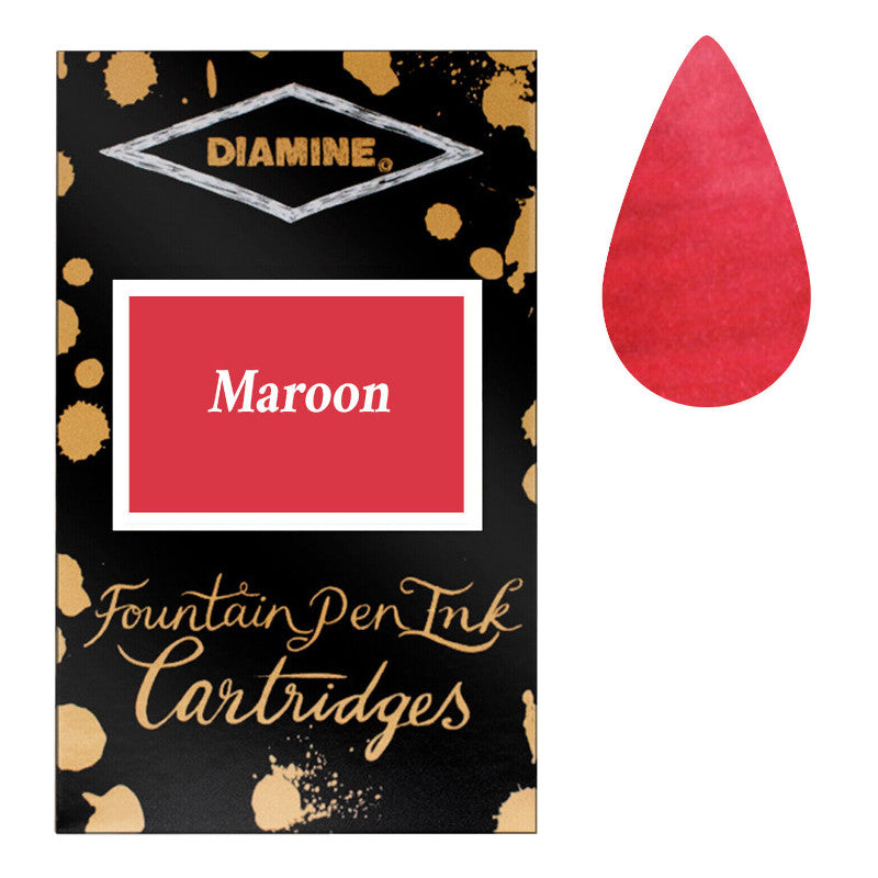 Diamine Cartridges Maroon Ink, Pack of 18
