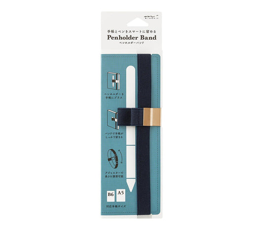 Midori Pen Holder Band Navy Blue-Rose Gold