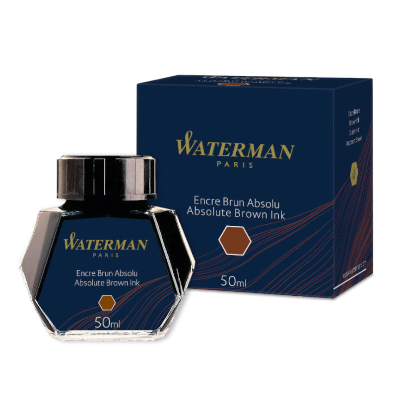 Tinta Waterman en botella de 50 ml, marrón absoluto