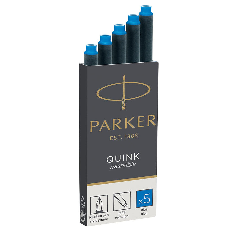 Parker Quink LARGE Cartridge, Washable Blue Ink