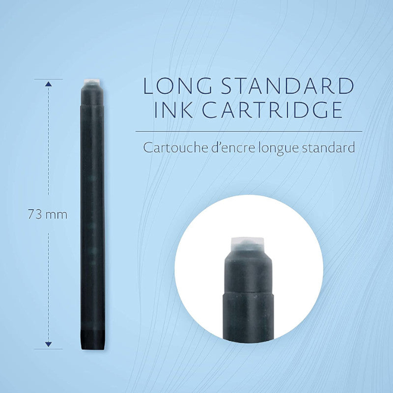 Waterman Long Ink Cartridge, Blue and Black